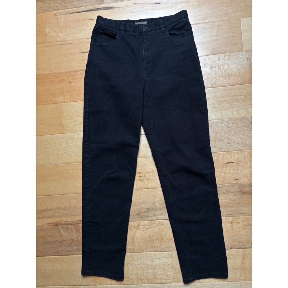 Jones Jeans Womens 6 Black Stretch Straight Leg Denim Trousers